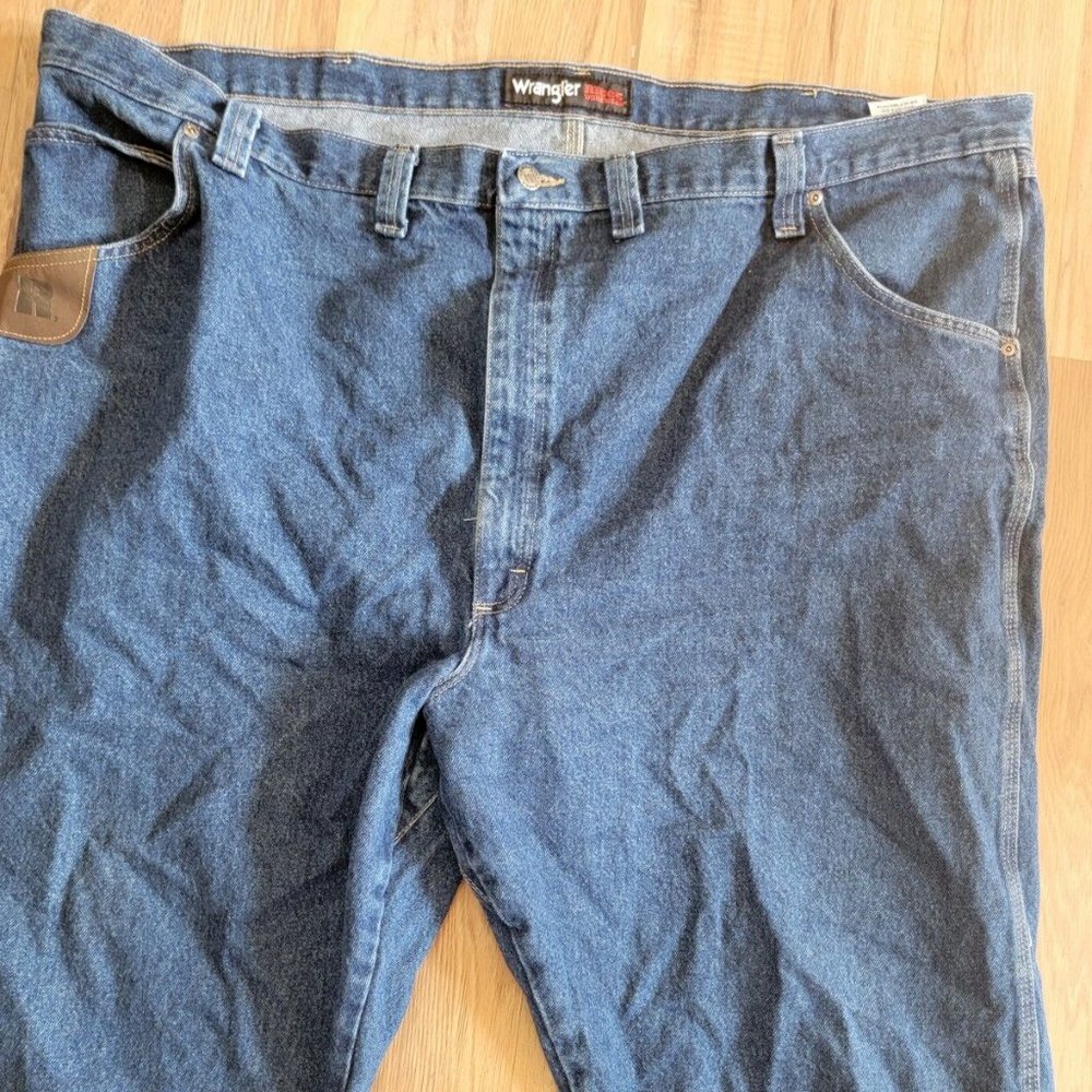 Wrangler Riggs Men's Blue Cotton Relaxed-Fit Workwear Carpenter Jeans Size 52X30